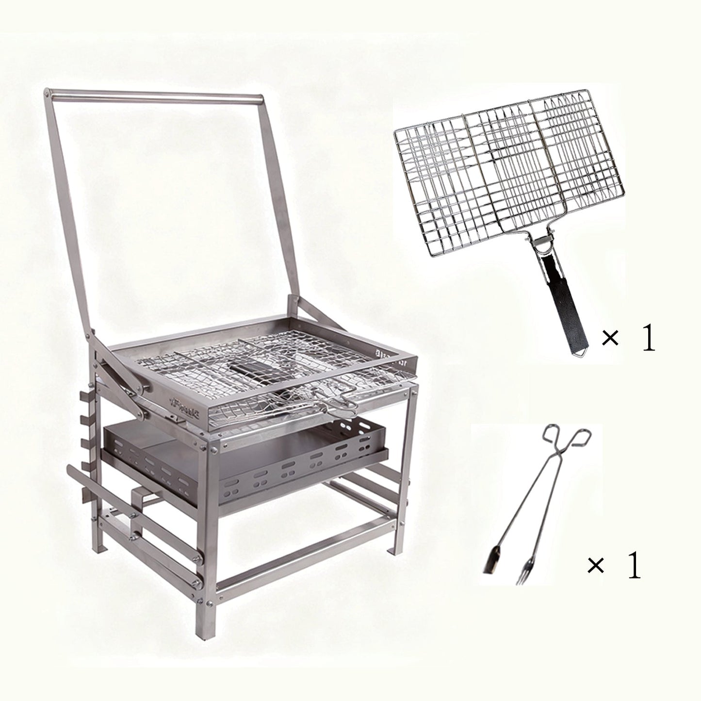 Adjustable Charcoal Rotating Grill for Outdoor BBQ