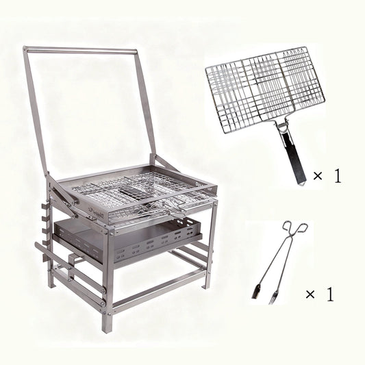 Adjustable Charcoal Rotating Grill for Outdoor BBQ