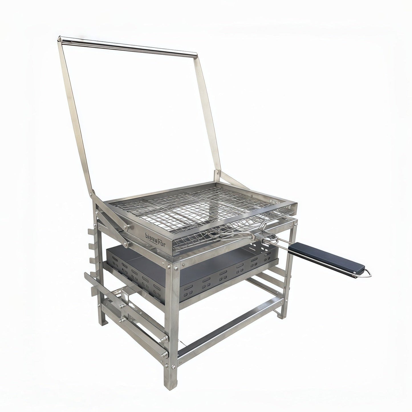 Adjustable Charcoal Rotating Grill for Outdoor BBQ