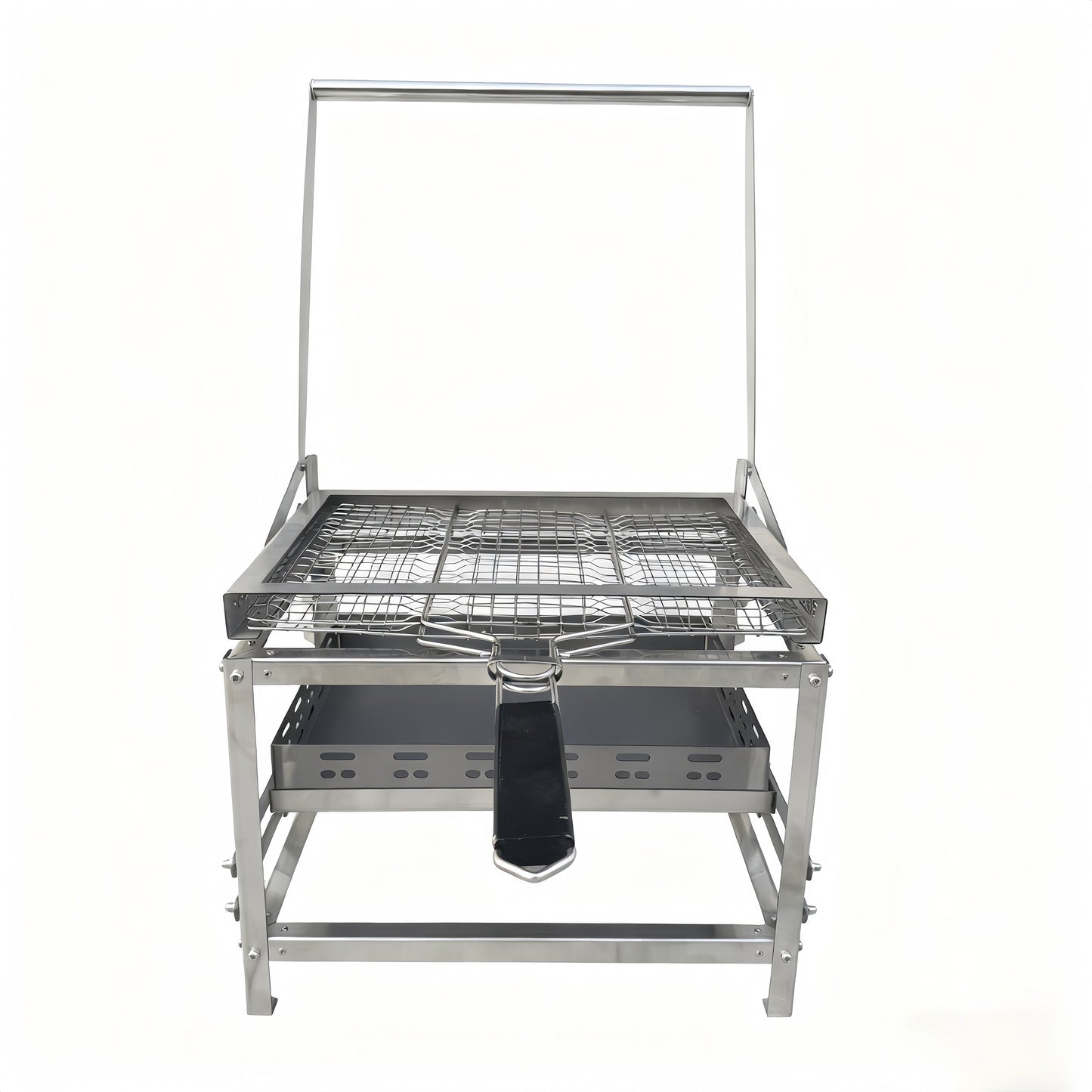 Adjustable Charcoal Rotating Grill for Outdoor BBQ