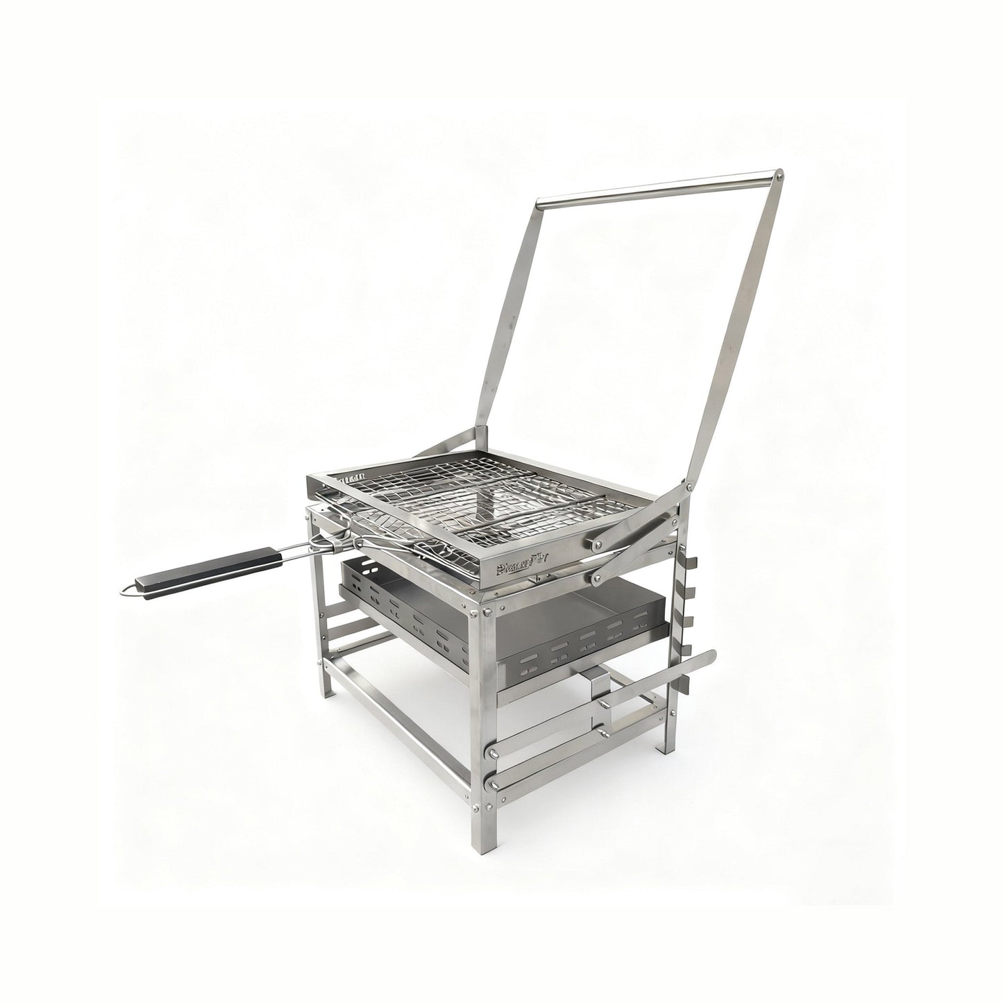 Adjustable Charcoal Rotating Grill for Outdoor BBQ