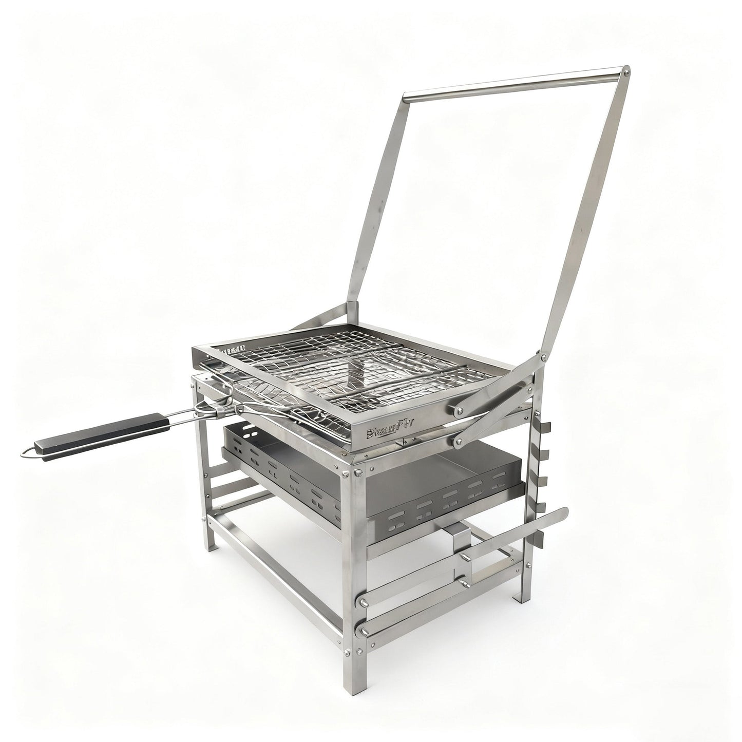 Adjustable Charcoal Rotating Grill for Outdoor BBQ